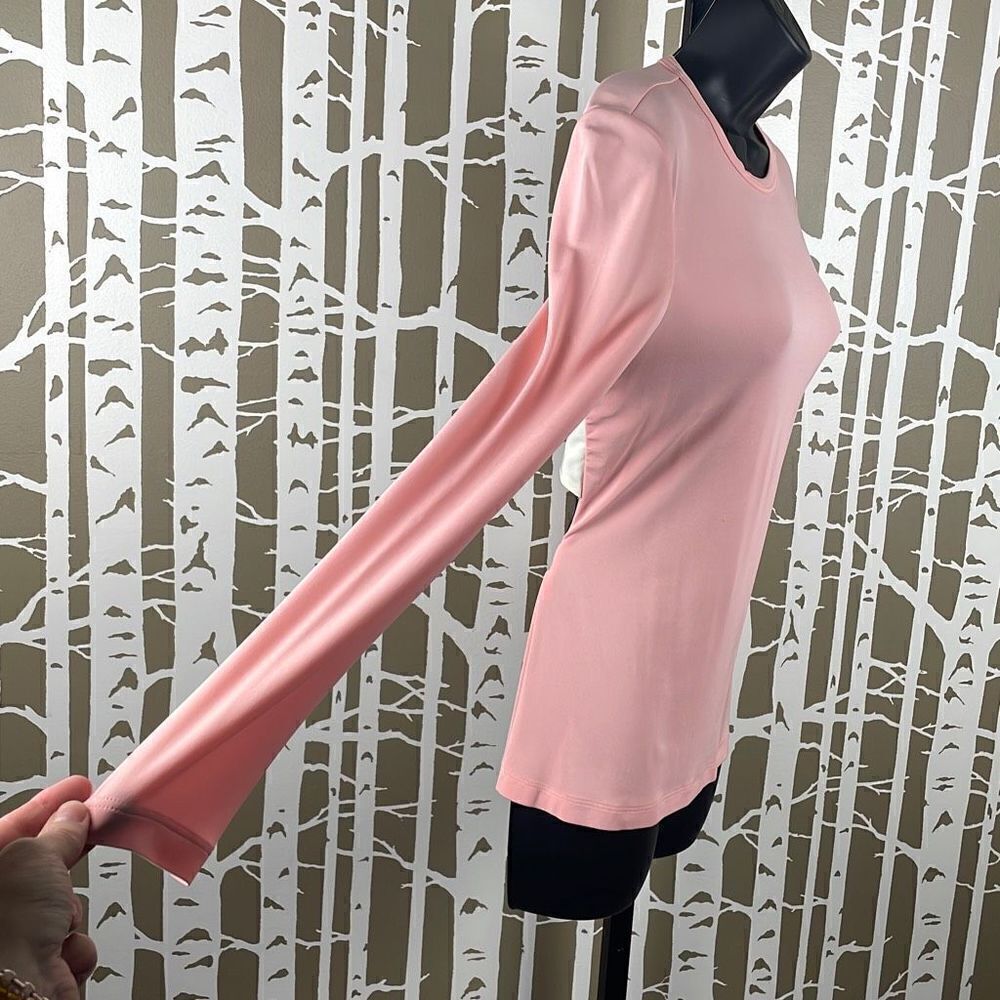 Missoni NEW Silk Jersey Open Back Tie Back Long Sleeve Top S Peach Ivory - Picture 2 of 14